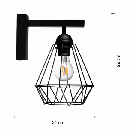 Kinkiet ścienny loft druciana DIAMENT