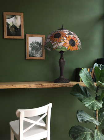 Efektowna lampka stołowa ze słonecznikami K-G16814 z serii SUNFLOWER