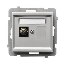 Gniazdo ekwipotencjalne pojedyncze Ospel Sonata Srebrny Mat