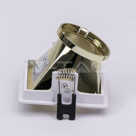 Oczko V-TAC GU10 Wpuszczane Białe/Złoty Kwadrat VT-875-WG 3 Lata Gwarancji