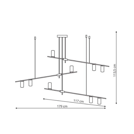 Light prestige Arizona 9 linia wisząca czarny/złoty LP-074/9PL BK/GD