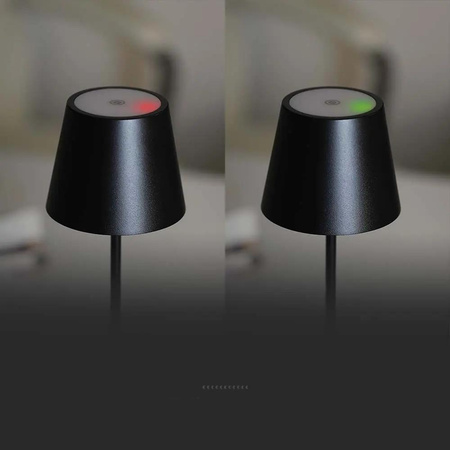Lampka Biurkowa Nocna V-TAC 1,5W LED Ładowanie Ściemnianie IP54 Czarna 