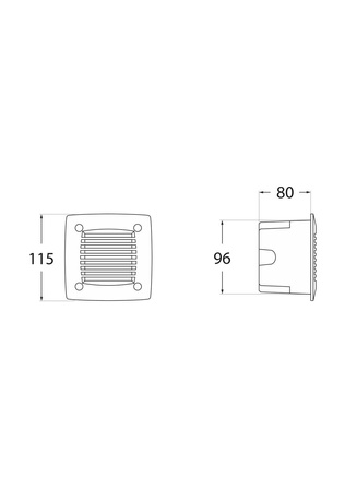Oprawa elewacyjna ścienna LETI 100 SQUARE-GR wpuszczana szara Y LED GX53 3W 3000K