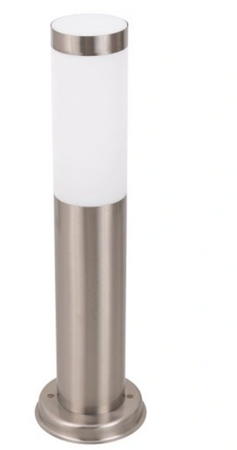 Słupek ogrodowy srebrny okrągły 1xE27 lampa IP44 45cm 