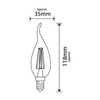 Żarówka Filament  LED C37  E14  4W 420lm 4000K