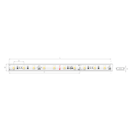 Kluś Taśma LED KWP-8KCR50-0480-24, 5000K, 474 lm/m, 4.8 W/m, IP65