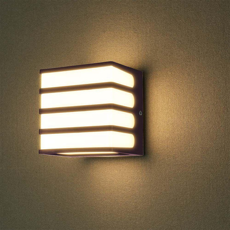 Oprawa Ścienna Ogrodowa V-TAC 8W LED IP65 120x120 Brązowa VT-732 4000K 800lm