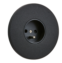 Gniazdo z bolcem podtynkowe okrągłe metalowe TOGGLICA ROUND czarny mat