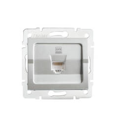Gniazdo podtynkowe komputerowe pojedyncze RJ45 Cat 6 Jack LOGI srebrny