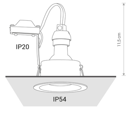 Nowodvorski Lampa punktowa podtynkowa czarna CHARLIE
