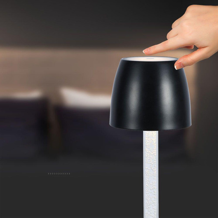 Lampka Biurkowa Nocna V-TAC 3W LED Ładowanie Ściemnianie Czarna 