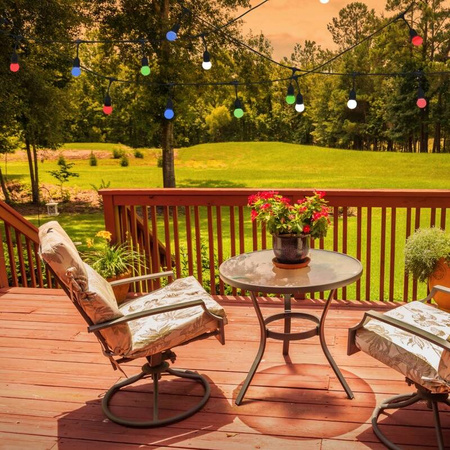 Girlanda zewnętrzna PARTY C 5,6 m E27 10 x G45 kolorowe 36V 6W