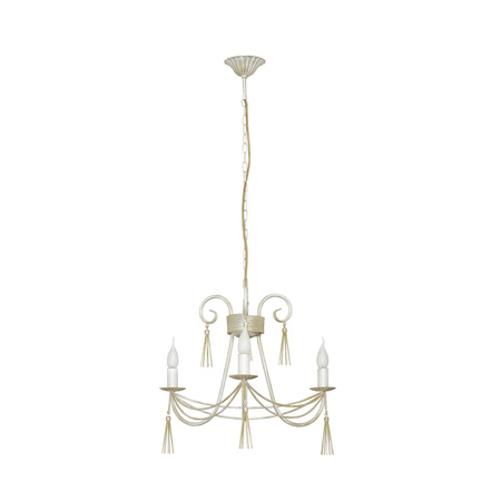 Nowodvorski Żyrandol biały złoty TWIST 