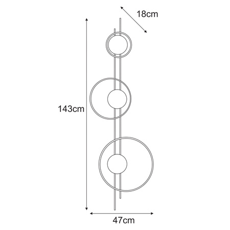 Potrójna lampa ścienna z bursztynowymi kloszami K-5348 z serii CORSA