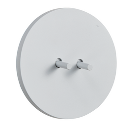 Włącznik podtynkowy okrągły metalowy podwójny / schodowy TOGGLICA ROUND 4U biały mat