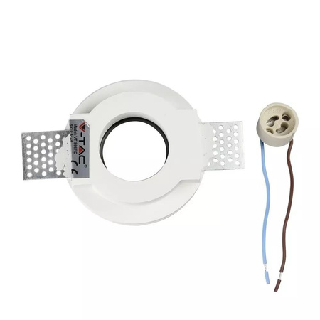 Oczko V-TAC GIPS GU10 Okrągłe Wpuszczane G-K Białe+Chrom VT-866-CRD 5 Lat Gwarancji