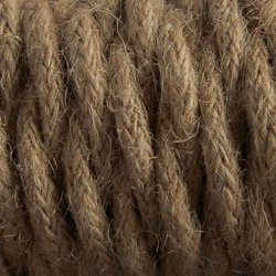 Dekoracyjny kabel w oplocie skręcany 2x0,75 dwużyłowy juta naturalna