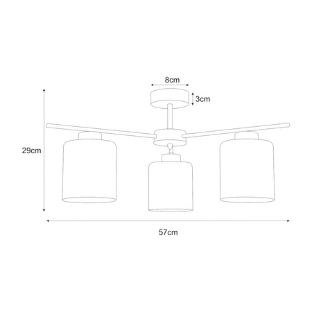 Ponadczasowa lampa sufitowa z grafitowymi kloszami K-5526 z serii LUNA