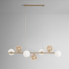 Lampa wisząca kule mleczne bursztynowe 7xG9 K-5847 z seri LEMO