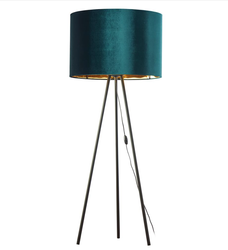Lampa podłogowa trójnóg welurowa Tercino Green 1xE27 zielono złota