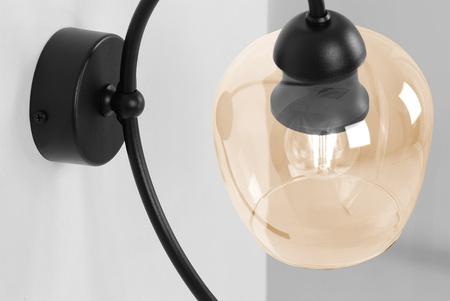 Bursztynowy kinkiet ścienny, z dekoracyjnym kloszem K-5192 z serii DIUNA