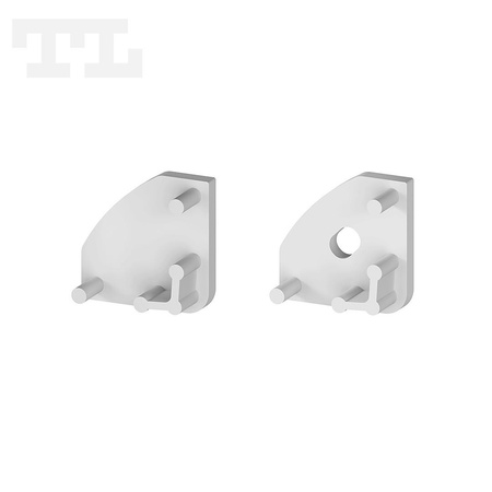 Komplet zaślepek bocznych szarych P3-1 (1 szt. z otworem, 1 szt bez otworu) (nr kat 770301)