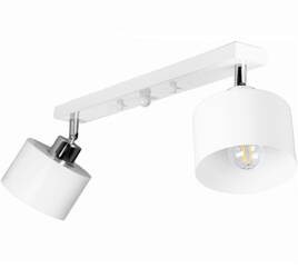 Lampa sufitowa listwa biała podwójna metalowa