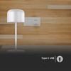 Lampka Biurkowa Nocna V-TAC 1,5W LED 21cm Ładowanie Ściemnianie Biała 