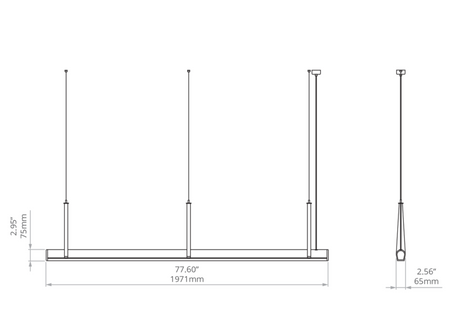 Kluś Lampa wisząca LED Tulip TU BEAM ZW L=1971mm, DOT/Blenda, 21W, 4000K, DALI, SREBRNY
