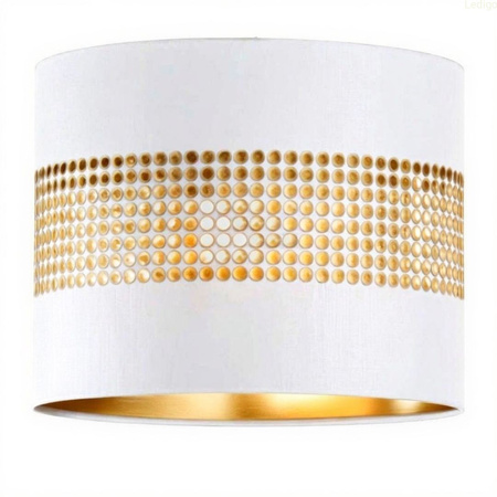 Abażur walec Oro Deluxe biało złoty 20cm E27