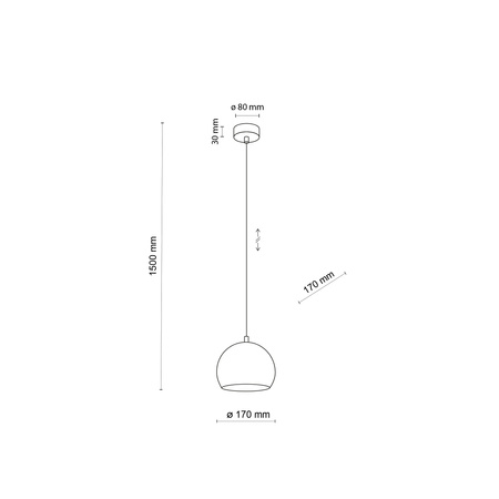 Lampa wisząca ZOE Black 1xE27 S