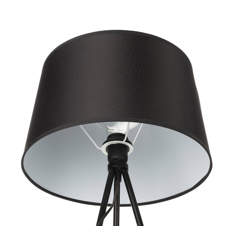 Lampa podłogowa NEPTUN trójnóg z czarnym abażurem stożek