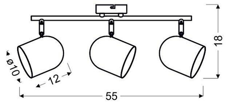Lampa ścienna candellux azuro 93-63229 listwa e27 szary mat