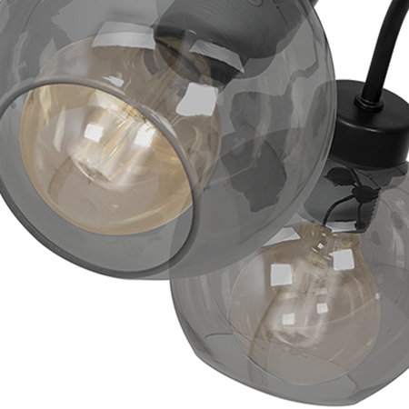 Szklana Lampa sufitowa SOFIA SMOKED 3xE27