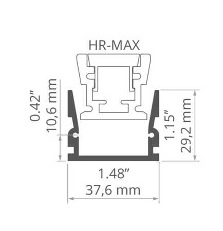 Listwa montażowa profil techniczny HR-MAX-T surowy KLUŚ 1m