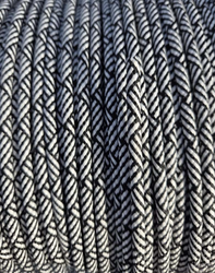 Dekoracyjny kabel przewód w oplocie  2x0,75 Perun retro biało czarny 1m