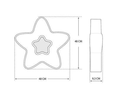 Lampa sufitowa LED dziecięca niebieska gwiazdka 36W Sterowana pilotem