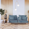 Lampa wisząca złota Milano Arco podwójna mleczne kule 2xE14