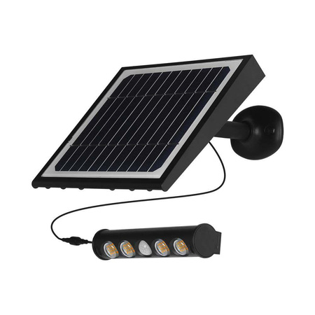 Projektor Solarny 8W LED Czarny 8w1 Czujnik Ruchu IP65 V-TAC VT-11108 4000K 950lm