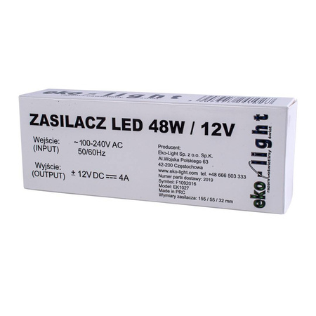 Zasilacz meblowy LED 48W IP44