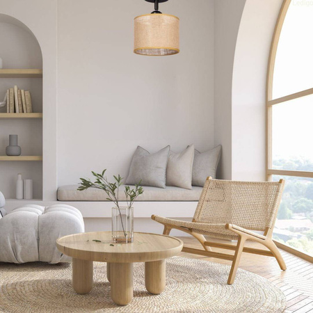 Lampa sufitowa regulowana juta abażur Natural boho 1xE27