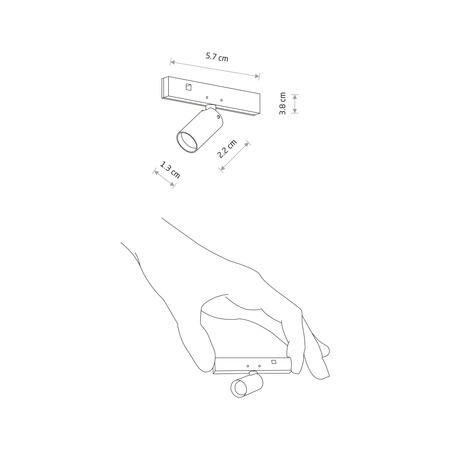 Nowodvorski 11712 Reflektorek do systemu NANO - LVM SPOT LED 1W 3000K czarny