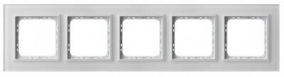 Ramka pięciokrotna Sonata Ospel Białe Szkło Szronione IP20