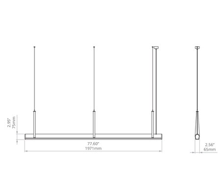 Kluś Lampa wisząca LED Tulip TU BEAM ZW L=1956mm, DOT, 25W, 3000K, DALI, COASTAL