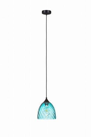 Lampa wisząca szklana niebieska kopuła VELA