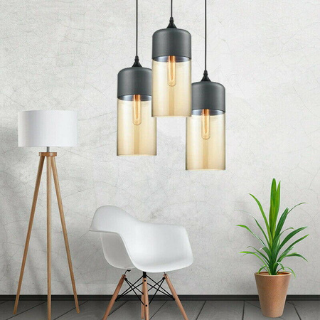 Lampa sufitowa wisząca szklana modern tuba LED