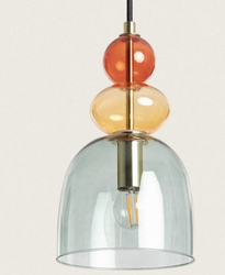 Lampa Wisząca z Metalu i Szkła Baudelaire 1xE14 Zielona