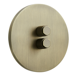 Podwójny Ściemniacz podtynkowy okrągły metalowy TOGGLICA ROUND patyna szczotkowana