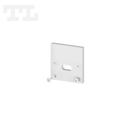 Zaślepka aluminiowa biała P25-2, P25-3 z otworem (wkręty w komplecie) (nr kat 7725213)