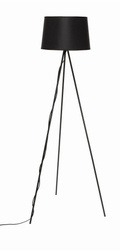 Lampa podłogowa NEPTUN trójnóg z czarnym abażurem stożek